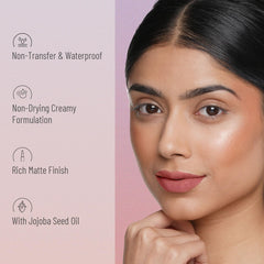 Swiss Beauty Non-Transfer Waterproof Lipstick with Jojoba Seed Oil | Matte Finish | Long-Lasting | Highly Pigmented | Shade- Bare, 3gm