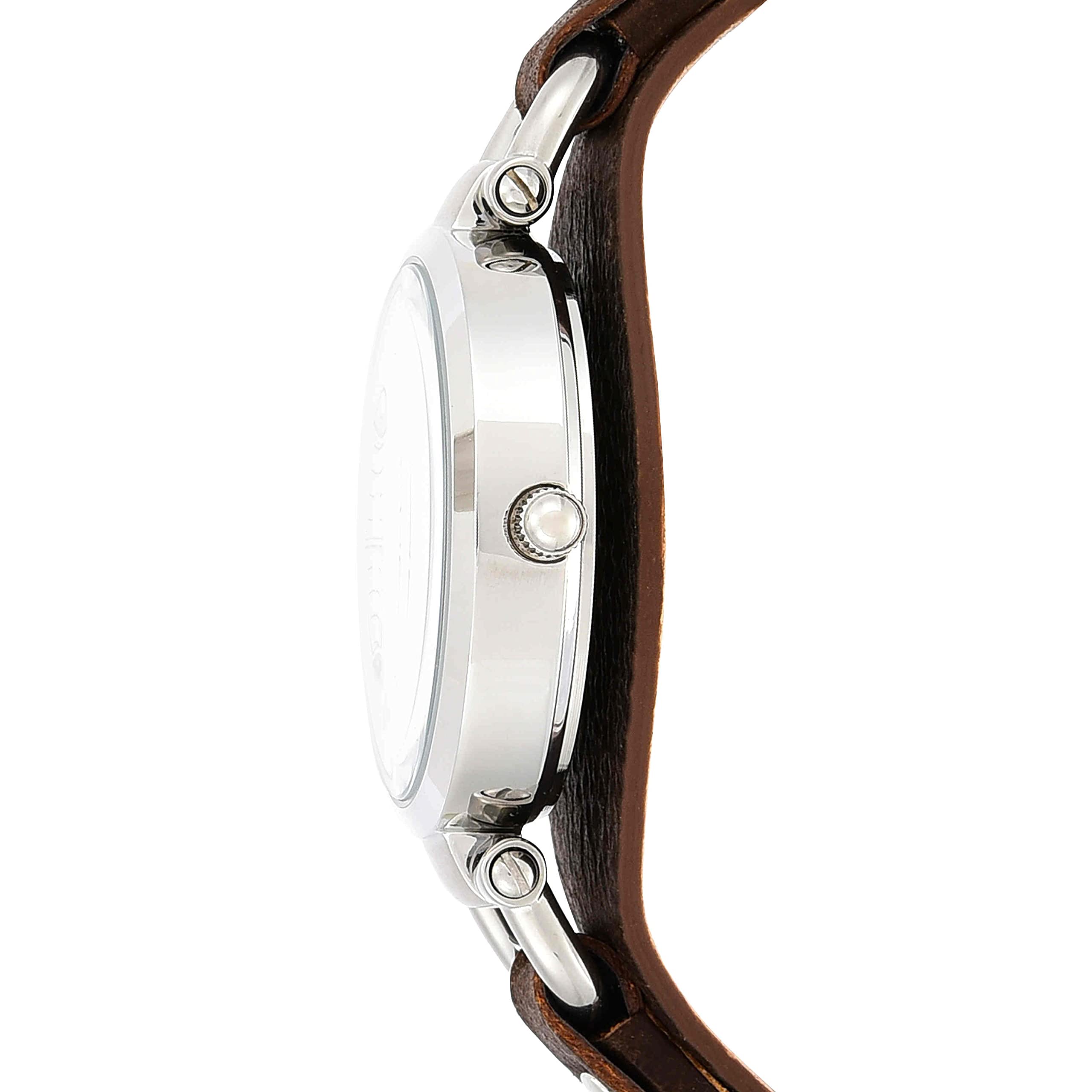 Fossil Georgia Mini Women's Dial Leather Band Watch Silver