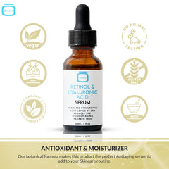 OMIC Retinol Serum for Face with Hyaluronic Acid | 1 ml / 1 fl oz | Brightening Serum for Fine Lines, and Wrinkles | Dark Spots Corrector for Face & Body | Anti Aging Facial Serum | Made in USA