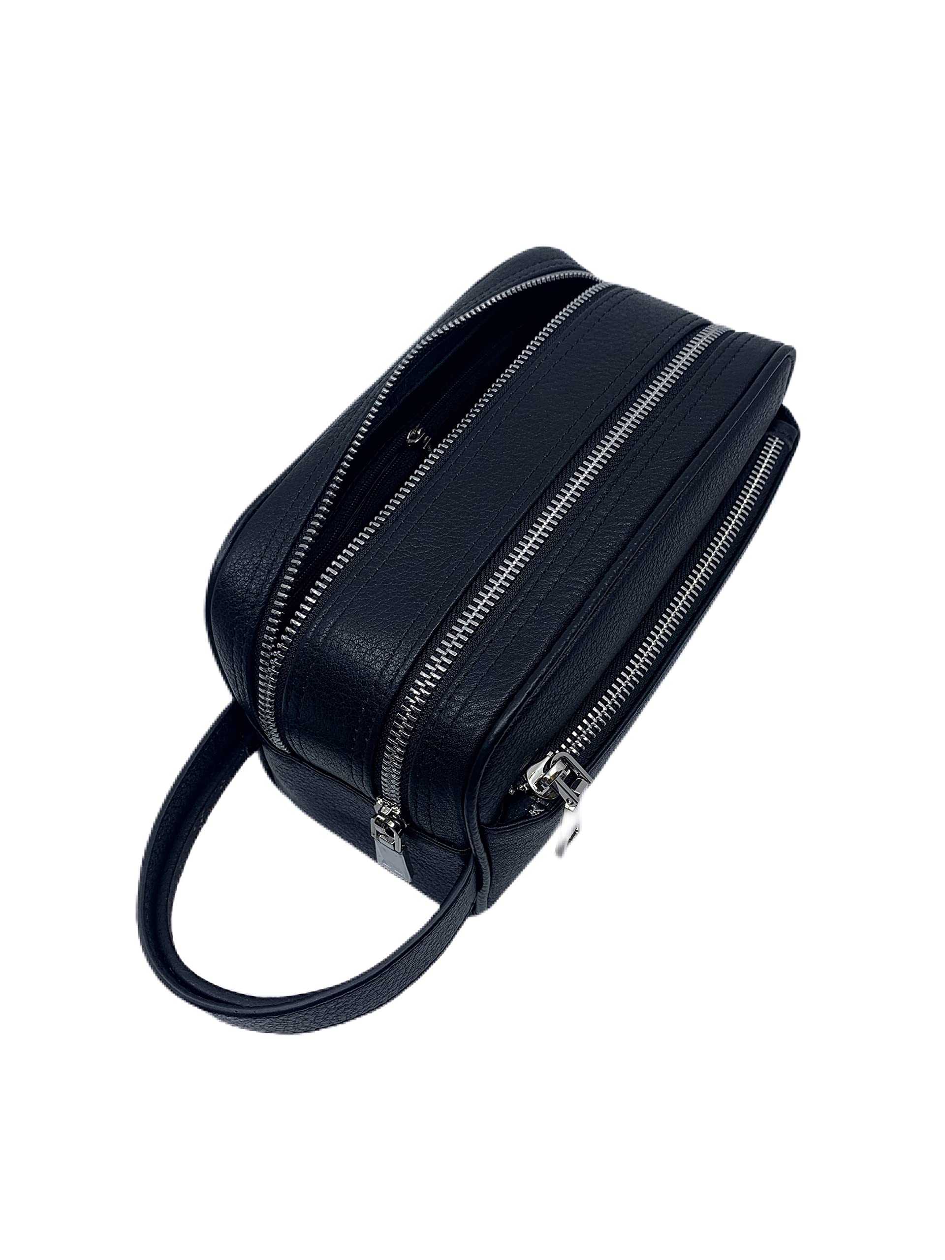 Classic Milano® Leather Travel Toiletry Bag, Hand Bag, and Clutch Bag for Men and Women – Travel Organizer, Spacious Cosmetic Case Dopp Kit for