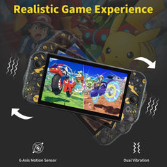 Joy Cons Wireless Controller for Nintendo Switch, L/R Controllers Replacement Compatible with Nintendo Switch/Lite/OLED, Joystick with Wake-up/Screenshot/Dual Vibration/Motion Control Function (Black)