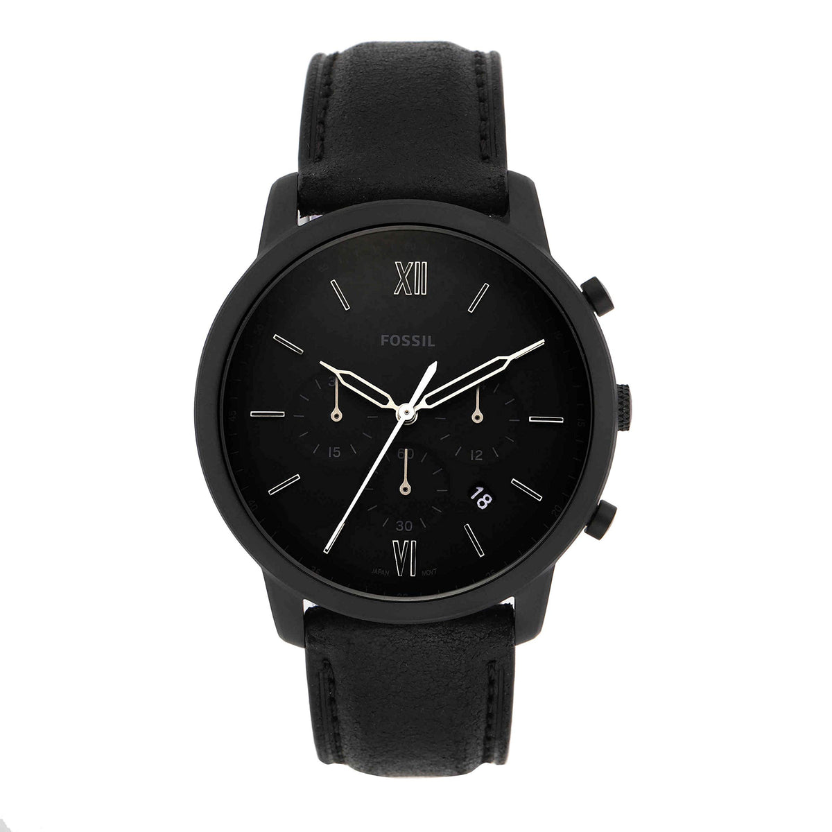 Fossil Casual Watch Analog Display Quartz for Men Black Leather