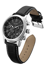 I by Invicta Men's 90242 Chronograph Black Dial Black Leather Dress Watch - Black