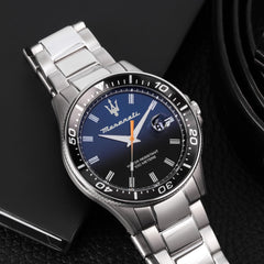 Maserati SFIDA 44 mm Men's Watch, Silver, R8853140001