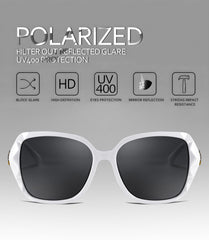 FEISEDY Polarized Women Square Sunglasses Sparkling Composite Shiny Frame B2289