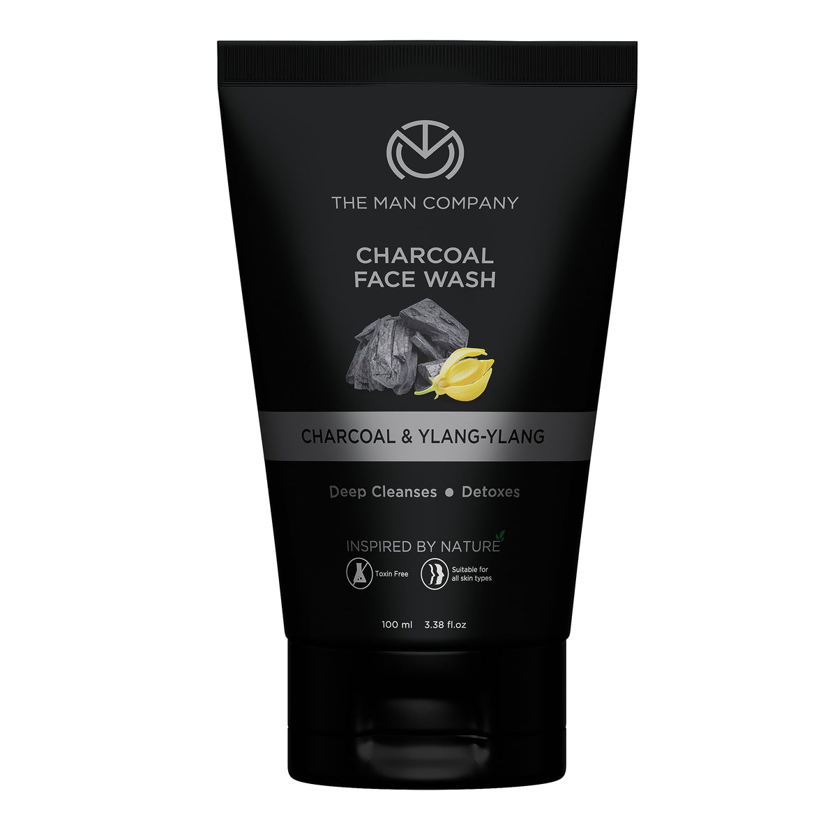 The Man Company Activated Charcoal Face Wash For Men Ylang Ylang & Argan Essential Oils Anti Pollution Acne Oil Control Unclog Pores Deep Cleansing Blackheads Removal All Skin Types 100ml Pack-1