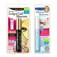 HEROINE MAKE by KISSME Waterproof Mascara Black | Volume and Length by Defining Fiber for Long and Curl Eye Makeup for Women + Gentle Mascara Remover Oil Free