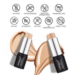 bellapierre Mineral Foundation Stick | Full Coverage Matte Finish | Cruelty Free | Non-Toxic and Paraben Free | Compact Tube - 0.35 Oz - Light