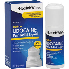 HealthWise 4% Lidocaine Roll-On, 2.5 oz