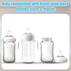 WatDenyFine Pack of 8 Baby Bottle Stoppers for Avent, Replacement Bottle Caps for Baby Bottles with Sealing Ring, Bottle Cap, Travel Bottle Caps Adapted to Avent Wide Neck Bottles, White