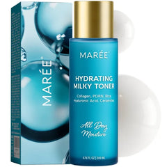 MAREE Hydrating Milky Toner for Face - Rice Toner with Niacinamide & Collagen - Skin Barrier Repair Hydrating Toners for Face - Milk Toners Essence - PDRN, Hyaluronic Acid, Ceramides - Tonico Facial