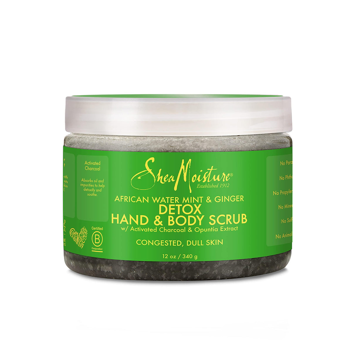 Shea Moisture African Water Mint & Ginger Hand & Body Scrub for Unisex, 354 ml