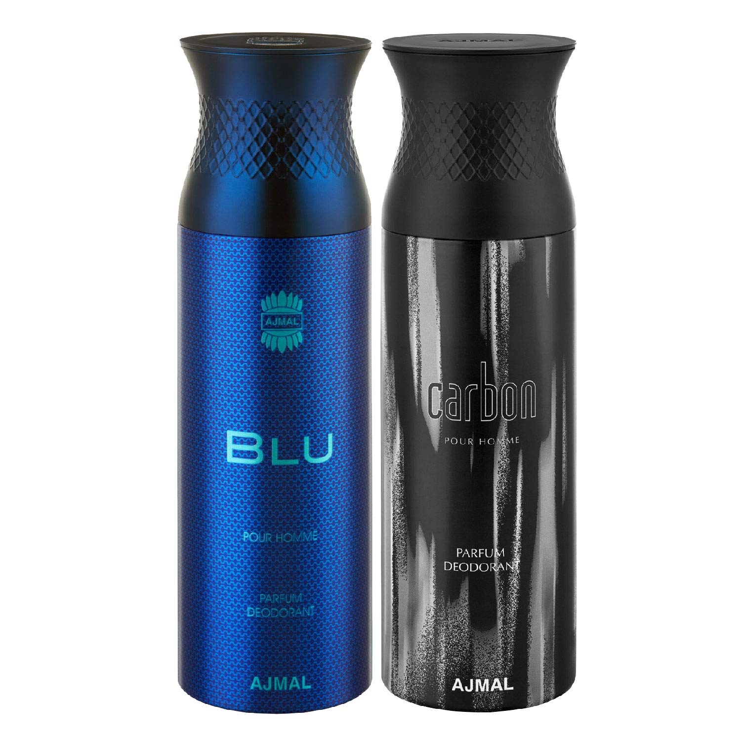 Ajmal Blu and Carbon Deodorants for Men Pack of 2