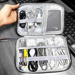 DELFINO Electronics Organizer, Electronic Accessories Bag Travel Cable Organizer Small Electronic Accessories Carrying Bag Soft Drive Case Shockproof Carrying Case USB Holder for iPad Hard Drives