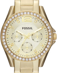 Fossil Women's Riley Stainless Steel Crystal-Accented Multifunction Quartz Watch, Riley Multifunction - ES2811