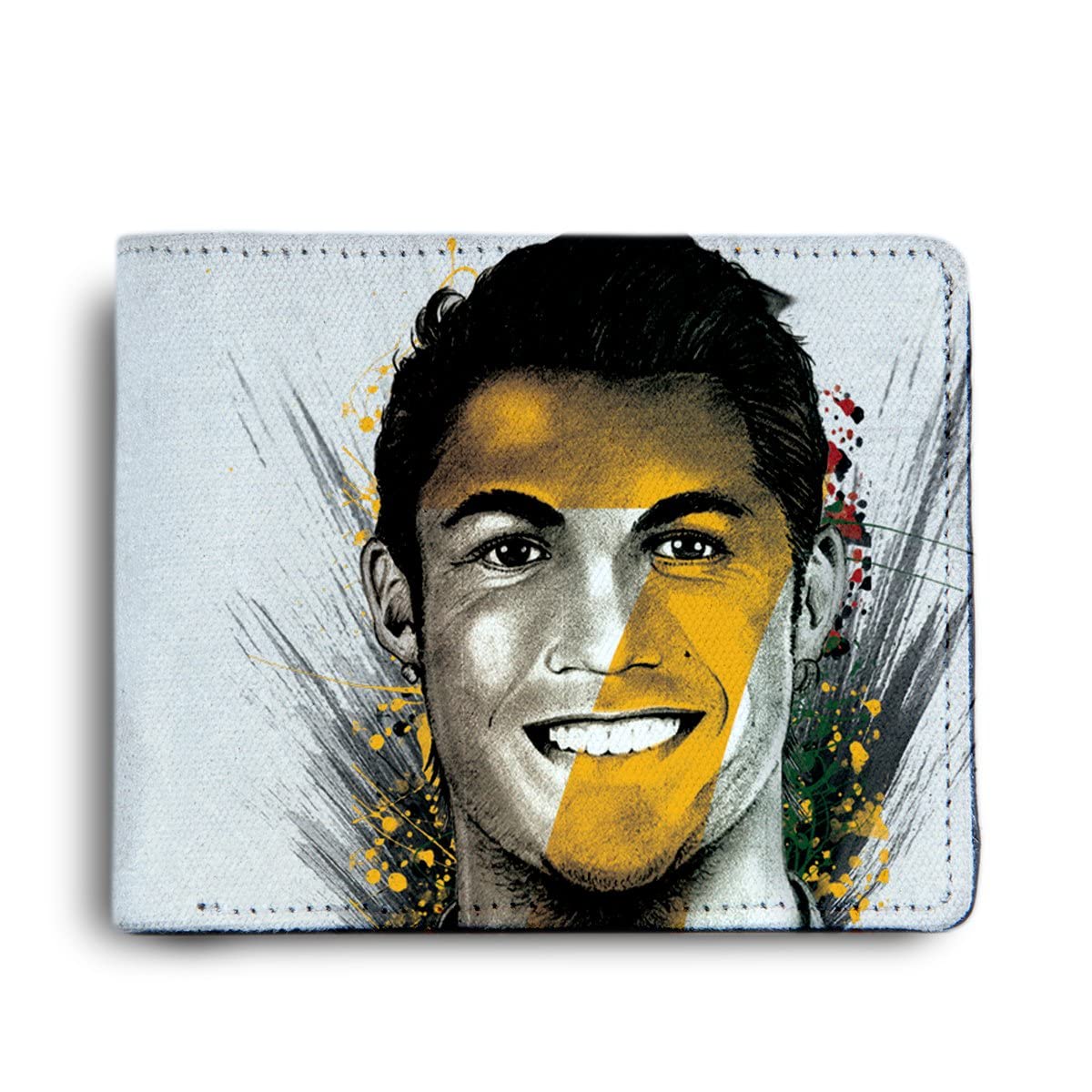 ShopMantra Cristiano Ronaldo CR7 Printed Pu Leather Wallet for Men's/Boy's (White)