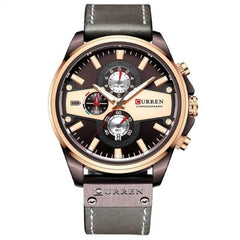 CURREN 8394 Casual Sport Watches for Men Top Brand Luxury Military Leather Wrist Watch Man Clock Fashion Chronograph Wristwatch - GRAY