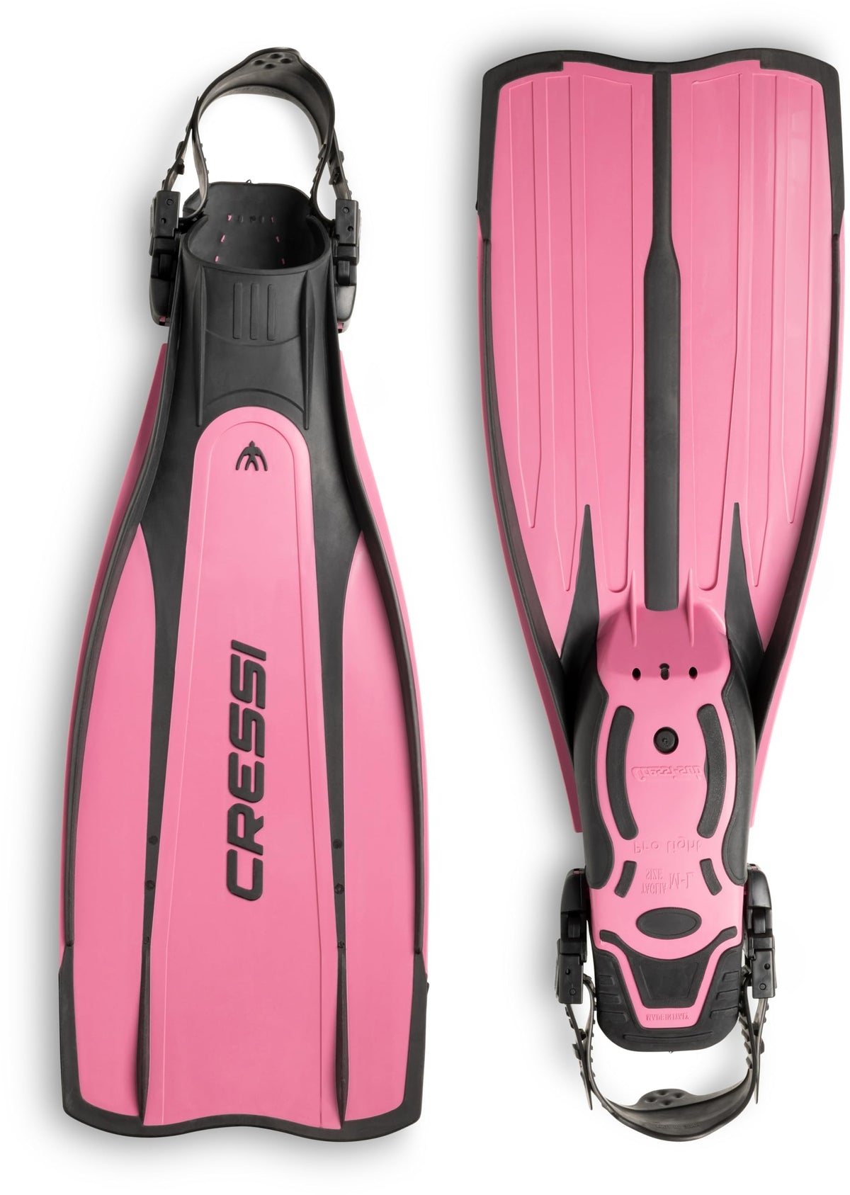Cressi Pro Light Premium Scuba Diving Heel Fins - Black/Pink