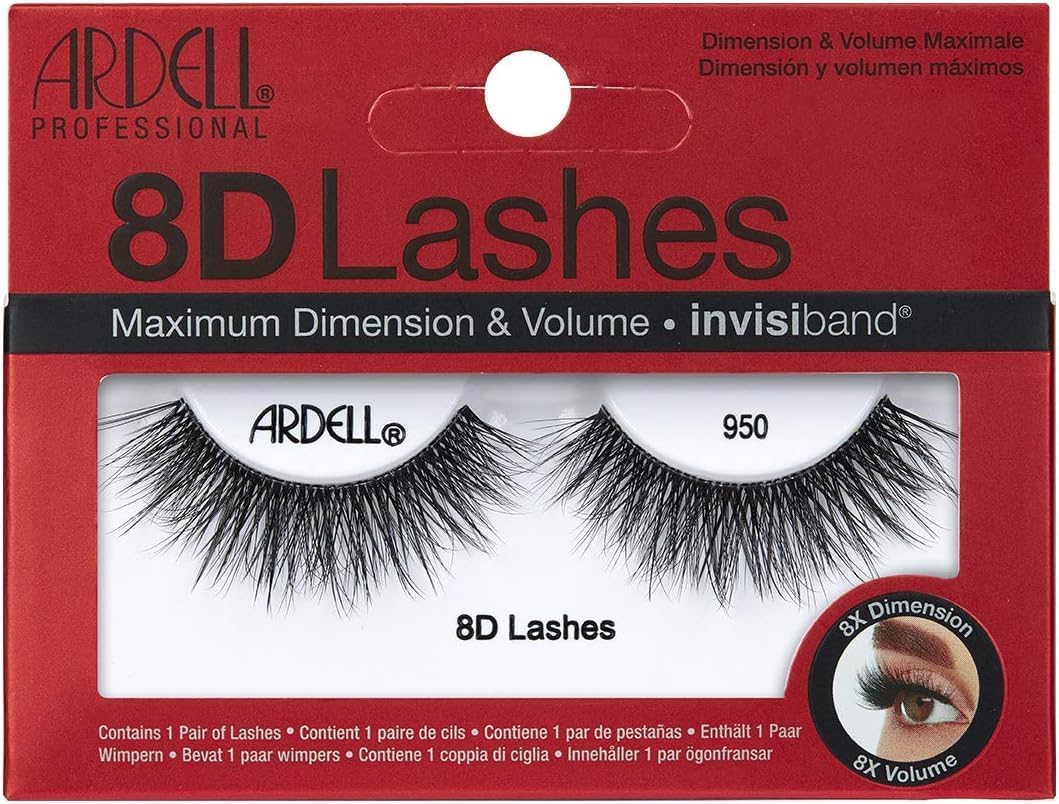 Ardell 8D 950 False Eyelashes, Maximum Volume, Long Length, Vegan Friendly, 1 Pair (Pack of 1)