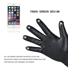 REDESS Winter Leather Gloves for Women, Wool Fleece Lined Warm Gloves, Touchscreen Texting Thick Thermal Snow Driving Gloves - Dark Gray