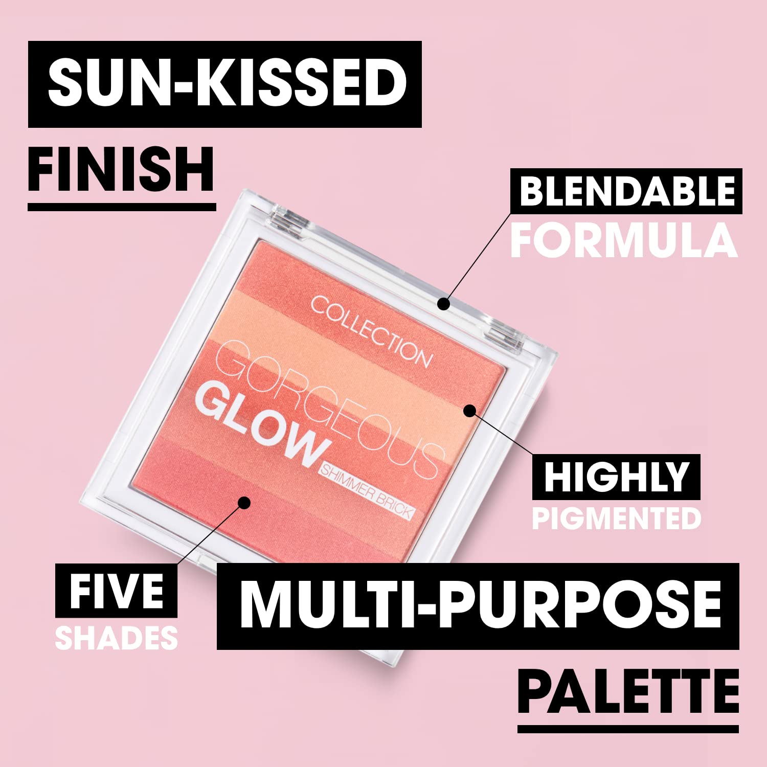 Collection Cosmetics Gorgeous Glow Blush Block, Blush Powder Kit, 9g