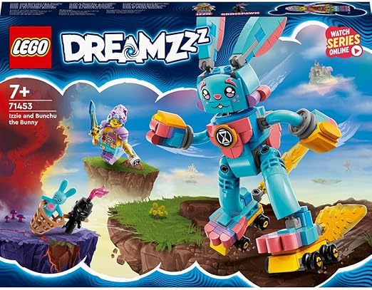 LEGO DREAMZzz 2in1 Izzie and Bunchu the Bunny Buildable Toy Rabbit Figure with Roller Skates, Imaginative Play Set Based on the TV Show, Animal Toys for Kids, Boys, Girls Aged 7+ 71453