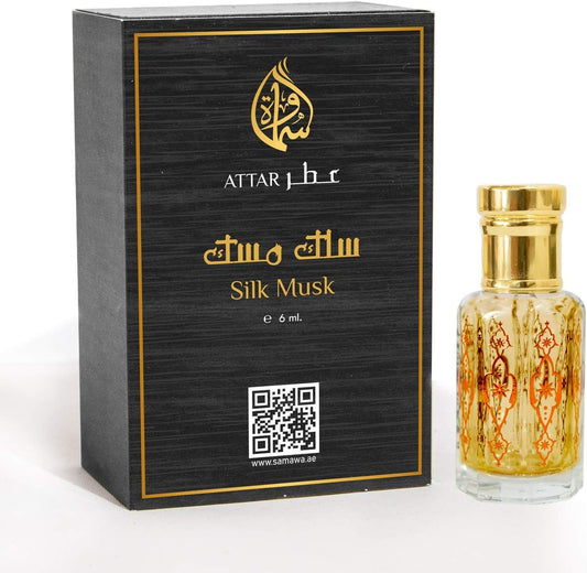 Samawa Silk Musk Attar, Concentrated Perfume Oil For Unisex, 6ml