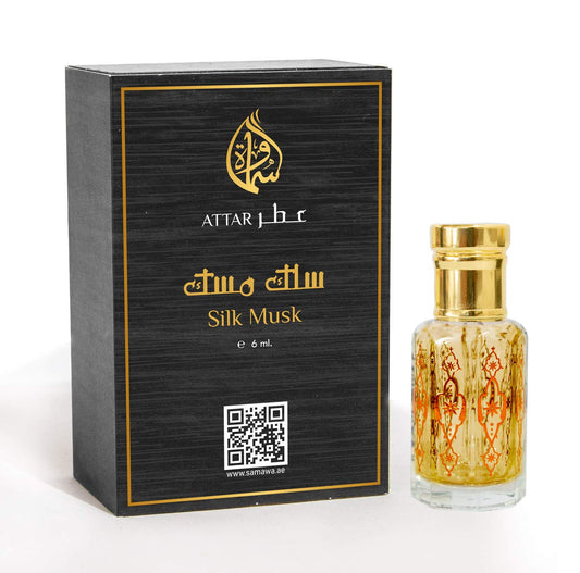 Samawa Silk Musk Attar, Concentrated Perfume Oil For Unisex, 6ml