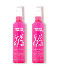 Umberto Giannini Curl Jelly Refresh - Curl Refreshing Styling Spray for Zero Frizz, Defined Curls - Moisturising Spray & Scrunch Curl and Wavy Hair Styling - 150ml (Pack of 2)