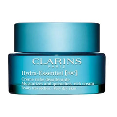 Clarins Hydra Essentiel Rich Cream Intensely Hydrating Moisturizer 60 Seconds to Plumper Skin Nourishes, Softens and Soothes Double Dose Hyaluronic Acid Very Dry Skin Type 1.7 Ounces