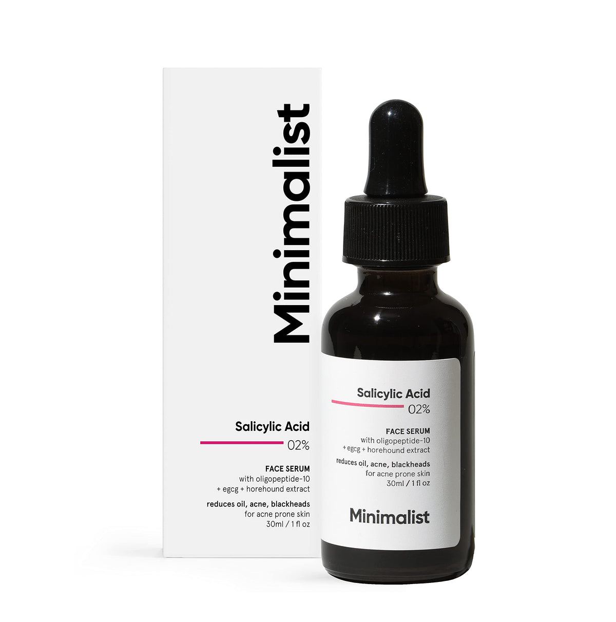 Minimalist 2% Salicylic Acid Serum For Oily Skin | Helps With Open Pores, Breakouts, Blackheads & Bumpy Texture | BHA Based Exfoliant for Oily Skin | 30ml