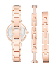Anne Klein Women's Accented Bangle Watch and Bracelet Set, AK/3296