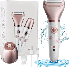 MIKUER Electric Razor for Women, Painless 2 in 1 Wet & Dry Lady Shaver for Women, Portable Waterproof Bikini Trimmer Body Hair Removal for Legs, Underarms, Armpit, Face