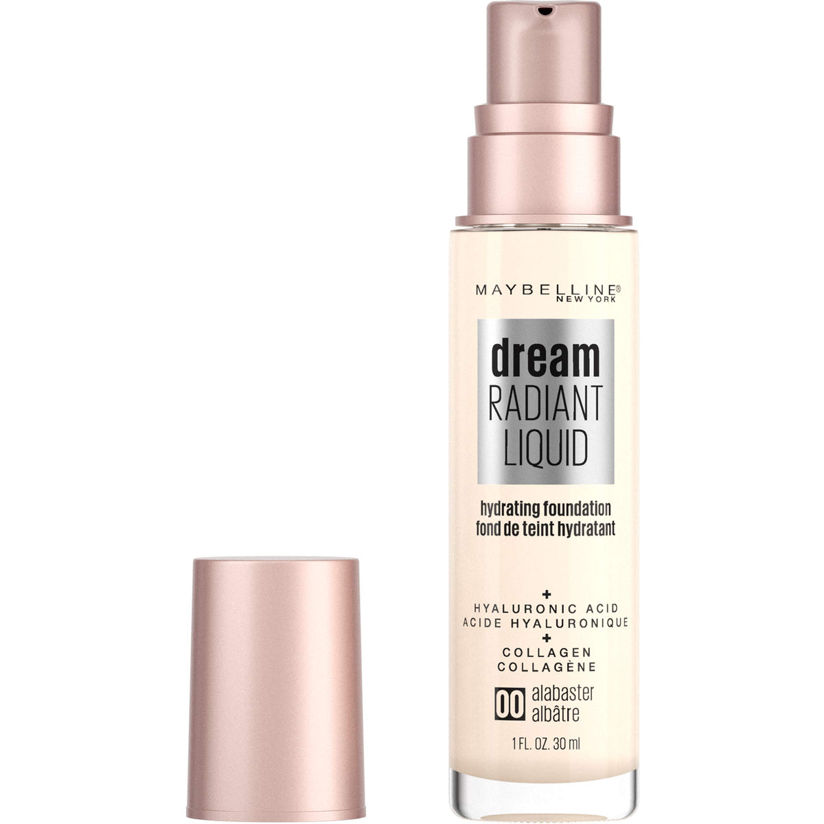 MAYBELLINE (Alabaster) - dream Radiant Liquid Medium Coverage Hydrating Makeup, Lightweight Liquid Foundation, Alabaster, 30ml