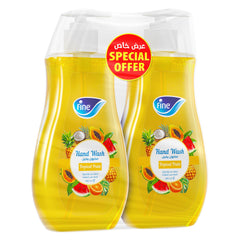 Fine Hand Wash 2 Bottles 450ml, Tropical Fruit Scent Hand Wash Liquid