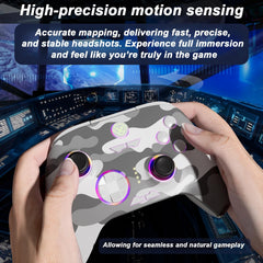 Azonee Wireless PC Controller with Hall Joysticks/Hall Triggers/RGB Lighting Rechargeable Switch Gaming Controller Support Turbo, Macro, Gyro Axis, Wake-Up, for PC/Switch/Android/IOS/Laptop/MAC/Steam