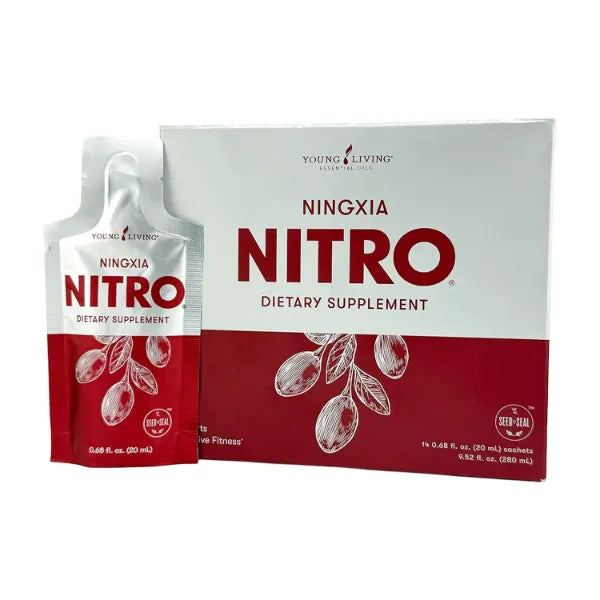 Young Living NingXia Nitro Energy Supplement Liquid Tubes 14 x 20 ml Goji Berry (Wolfberry), Korean Ginseng, B Vitamins & Green Tea Extract On the Go Energy Shots for Daily Vitality
