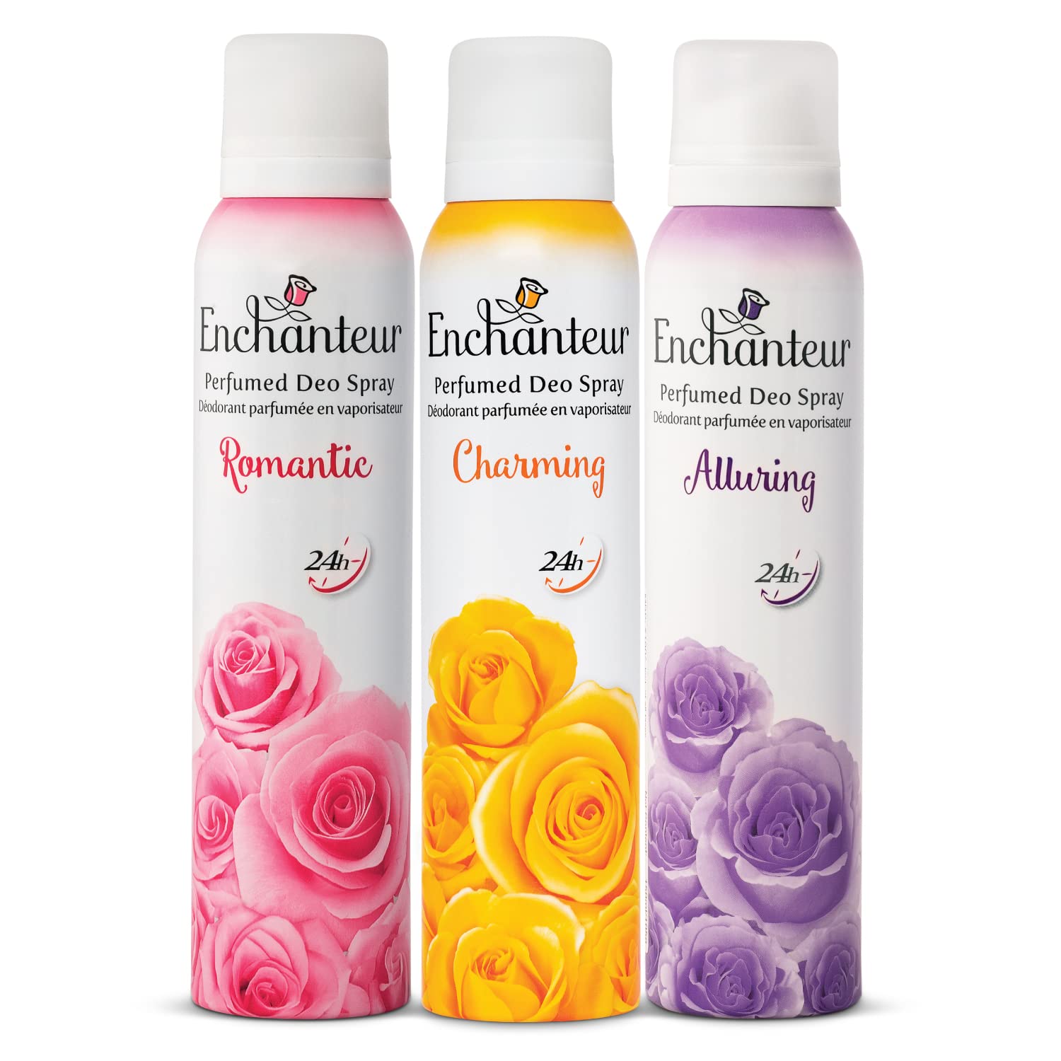 Enchanteur Romantic+Charming+Alluring Perfumed Deo Spray for Women, 150ml (Pack of 3)