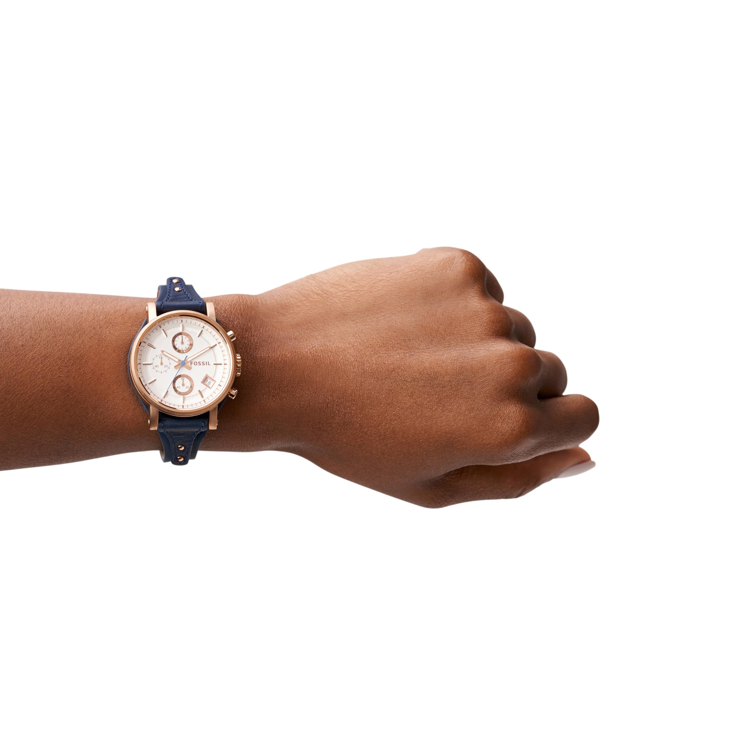 Fossil Original Boyfriend Women's Watch with Chronograph Display and Genuine Leather Cuff Band