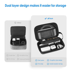 JETech Travel Accessories Organizer Case, Portable Electronic Pouch Gadget Bag for MacBook Power Adapter, Cable, Stylus Pen, SD Card, Charger, Mouse, Power Bank, USB Flash Drive