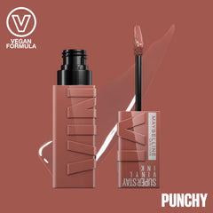 Maybelline New York Super Stay Vinyl Ink Nudes Longwear Transfer Proof Gloss Lipstick, Punchy