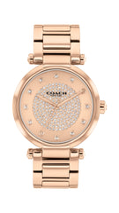 COACH WOMEN'S CARNATION GOLD DIAL IONIC PLATED ROSE GOLD STEEL BRACELET WATCH - 14504254