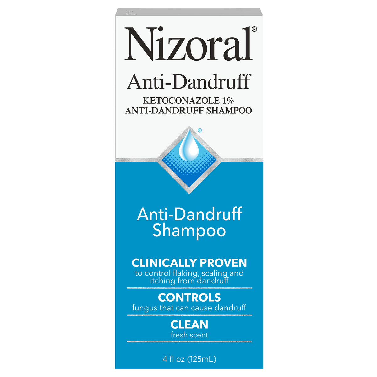 Nizoral A-D Anti-Dandruff Shampoo with Ketoconazole 1%, Dry Itchy Scalp Shampoo, 4fl. oz