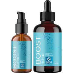 Maple Holistics Hair Care - Hair & Scalp Serum and Biotin Hair Oil Bundle for Thicker, Fuller Hair , Rosemary and Peppermint Oil, Cruelty, Paraben, Sulfate-, Silicone- Free