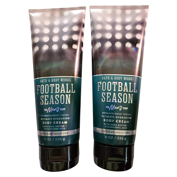 Bath & Body Works Men's Football Season Ultimate Hydration Body Cream 8 Ounces Pack of 2