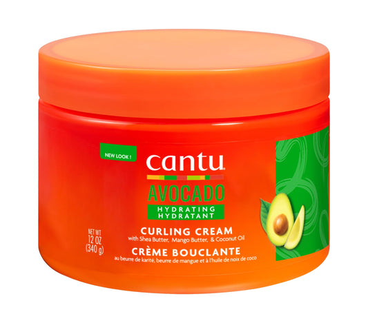 Cantu Avocado Curling Cream, Hydrating, Curl Enhancing, Frizz Control, Repairs dry, brittle hair - 340g