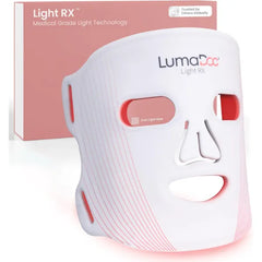 LumaDoc LED Light Therapy Face Mask, Light RX, 96 Advanced Powerful LEDs, Rechargeable, 4 Modes, 3 Optimised Wavelengths, Red, Near Infrared NIR, Blue