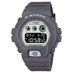 G-Shock Casio DW6900HD-8DR 6900 Series Luminescent Hidden Glow Digital Resin Strap Men's Watch, Grey/White