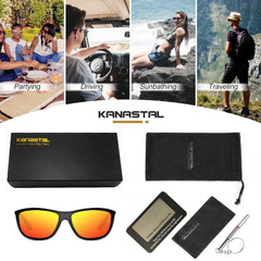KANASTAL Polarized Sports Sunglasses for Men Women, Classic Square Sun Glasses Driving Cycling Outdoor Lightweight Shades for Womens 100% UV400 Protection
