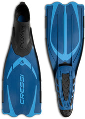 Cressi Pluma Fins - High Quality Unisex Full Foot Fins for Diving, Snorkelling, Swimming - Blue/Azure